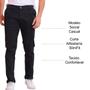 Imagem de Calça de Sarja Corte Alfaiataria Masculina Slim Fit com Lycra Bolso Embutido Social Casual