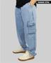 Imagem de Calça DR7 Street Cargo Jeans (Tamanho Extra) - Azul Claro