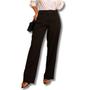 Imagem de Calça feminina alfaiataria pantalona estilo bolgueira gringa com bolso elegante social 