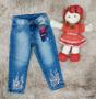 Imagem de Calça Feminina Infantil Jeans com Lantejoulas na barra