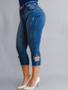 Imagem de Calça Feminina Jeans Capri Niina Bordado Floral Empina Bumbum 