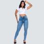 Imagem de Calça Feminina Jeans Cigarrete Barra Desfiada 016220-