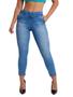 Imagem de Calça Feminina Jeans Cropped Jogging Modeladora Elástico na Barra