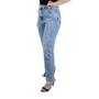 Imagem de Calça Feminina Lado Avesso Jeans New Straight Azul - L12516