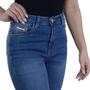 Imagem de Calça Feminina Ouzzare Jeans Flare Azul Médio - ZZ8061