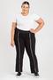 Imagem de Calça Feminina Pantacourt Plus Size Moletinho c/ Elastano Filete Contraste - Serena