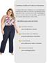 Imagem de Calça Feminina Plus Size Flare Marinho Elástico Na Cintura