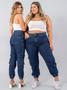 Imagem de Calça Feminina Plus Size Jogger Azul Jeans