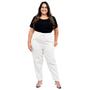 Imagem de Calça Feminina Plus Size, Sarja, Linho, Cós de Elástico