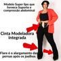 Imagem de Calça Feminina Super Lipo Flare Plus Size Cinta Modeladora