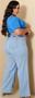 Imagem de Calça Feminina Wide Leg Plus Size Destroyed com cinto opcional - 604
