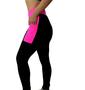 Imagem de Calça Fitness Legging Com Bolso Cos Alto Respirável Com Alta Suavidade