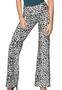 Imagem de Calça Flare DeMillus Sexy 000511 Tamanho PE Oncinha Em Microfibra Elástica Poliéster Animal Print