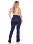 Imagem de Calça flare jeans feminina escura com pinça amaciada de qualidade premium