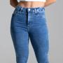 Imagem de Calça Flare Jeans Feminina Sawary Petit Para Baixinhas Cintura Alta Premium Original