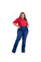 Imagem de calça flayr jeans com elastano plus size lavagem escura deixando seu corpo ainda mais modelado