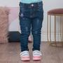 Imagem de Calça Infantil Menina Jeans Bordado Coração