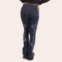 Imagem de Calça Jeans Azul Feminina Brilhos Pratas Western Barretos Moda Country Texas Ranch Jeans