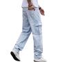 Imagem de Calça Jeans Balão Baggy Cargo Masculina Corte Reto Larga Dazzling