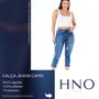 Imagem de Calça Jeans Capri Feminina HNO Cintura Alta Barra Dobrada Azul