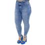 Imagem de Calça Jeans Cigarrete com Cinto e Detalhe na Barra Plus Size Feminina Sol Jeans