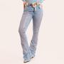 Imagem de Calça Jeans Delavê Feminino Brilhos Coloridos Moda Country Texas Ranch Jeans Loja Oficial