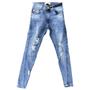 Imagem de Calça Jeans Destroyed Masculina Azul Clara Skinny Premium