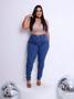 Imagem de Calça Jeans Escuro Skinny Plus Size Cintura Alta Com Lycra Strech Elastano