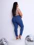 Imagem de Calça Jeans Escuro Skinny Plus Size Cintura Alta Com Lycra Strech Elastano
