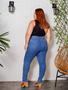 Imagem de Calça Jeans Escuro Skinny Plus Size Cintura Alta Com Lycra Strech Elastano