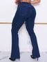 Imagem de Calça jeans fem cos alto flare pinça frontal levanta bumbum laycra