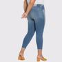 Imagem de Calça jeans feminina  chapa barriga  cropped azul