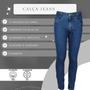 Imagem de Calça jeans feminina cintura alta com lycra levanta bumbum