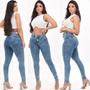 Imagem de Calça Jeans Feminina Cós Alto Premium Amaciado com Lycra