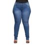 Imagem de Calça Jeans Feminina Elastano Lavado Manchado Plus Size Shyros