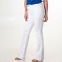 Imagem de Calça Jeans Feminina Flare Cintura Alta Com Elastano Branca