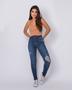 Imagem de Calça Jeans Feminina Hot Cós Largo com Elastico Na Parte de Trás  22343 Escura