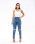 Imagem de Calça Jeans Feminina  Hot Pants Rasgada com Botões de Pressão 21331 Média Rasgada