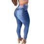 Imagem de Calça Jeans Feminina Hot Pants Skinny Lavagem Marmorizada