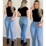 Imagem de Calça Jeans Feminina Levanta Bumbum Skinny Cintura Alta Com Lycra Blogueira