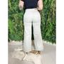 Imagem de Calça Jeans Feminina Off White Com elastano Wide Leg Tecido Premium