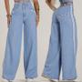 Calça Jeans Feminina Pantalona Cintura Alta Flare Jogger Wede Leg Oferta - Luptons Jeans Imagem de Calça Jeans Feminina Pantalona Cintura Alta Flare Jogger Wede Leg Oferta