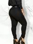 Imagem de Calça Jeans Feminina Plus Size Cintura Alta Skinny Empina O Bumbum
