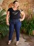 Imagem de Calça Jeans Feminina, Plus Size, Skinny, Cropped, Com Cinto 