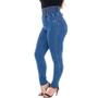 Imagem de Calça jeans feminina premium marmorizada com elastico e ziper atrás estilo bloguerinha