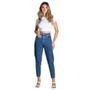 Imagem de Calça Jeans Feminina Sawary Mom Bolsos Azul