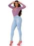 Imagem de Calça Jeans Feminina Skinny Clarinha Det Rosa-Modeladora Compressor-LD4048