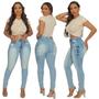 Imagem de Calça Jeans Feminina Skinny Elastano Cós Alto Levanta Bumbum