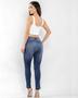 Imagem de Calça Jeans Feminina Skinny Intermediaria Barra Desmanchada  22581 Escura