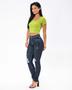 Imagem de Calça Jeans Feminina Skinny Intermediaria Extreme Power com Rasgos e Puídos 21546 Escura Rasgada